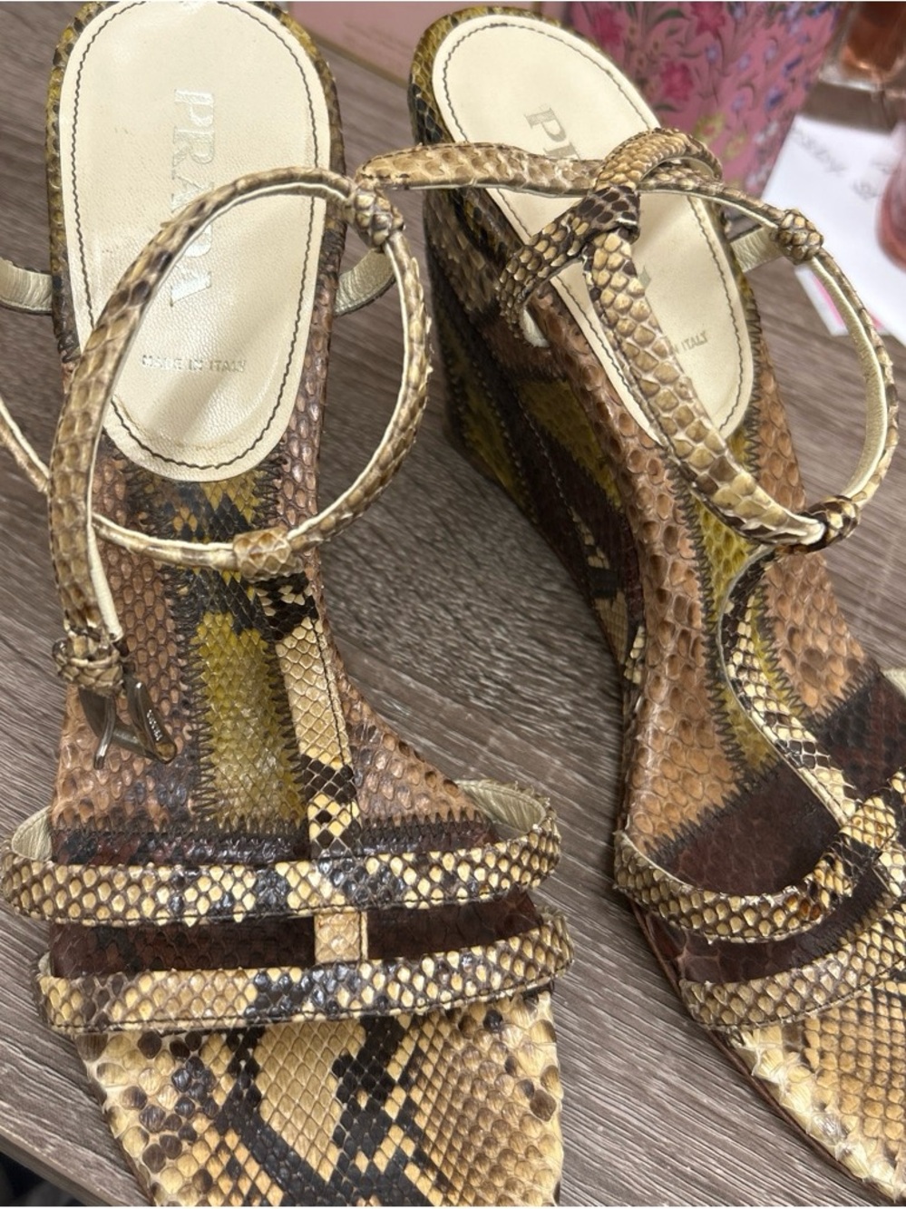 Vintage Prada Python Wedges